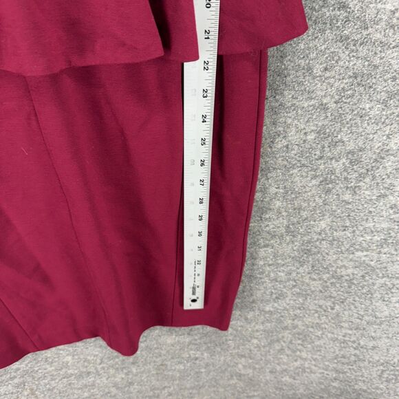 Ann Taylor Dress Women 6 Red Sheath Midi Zipper Lined Short Sleeve Casual Rayon - Picture 5 of 7